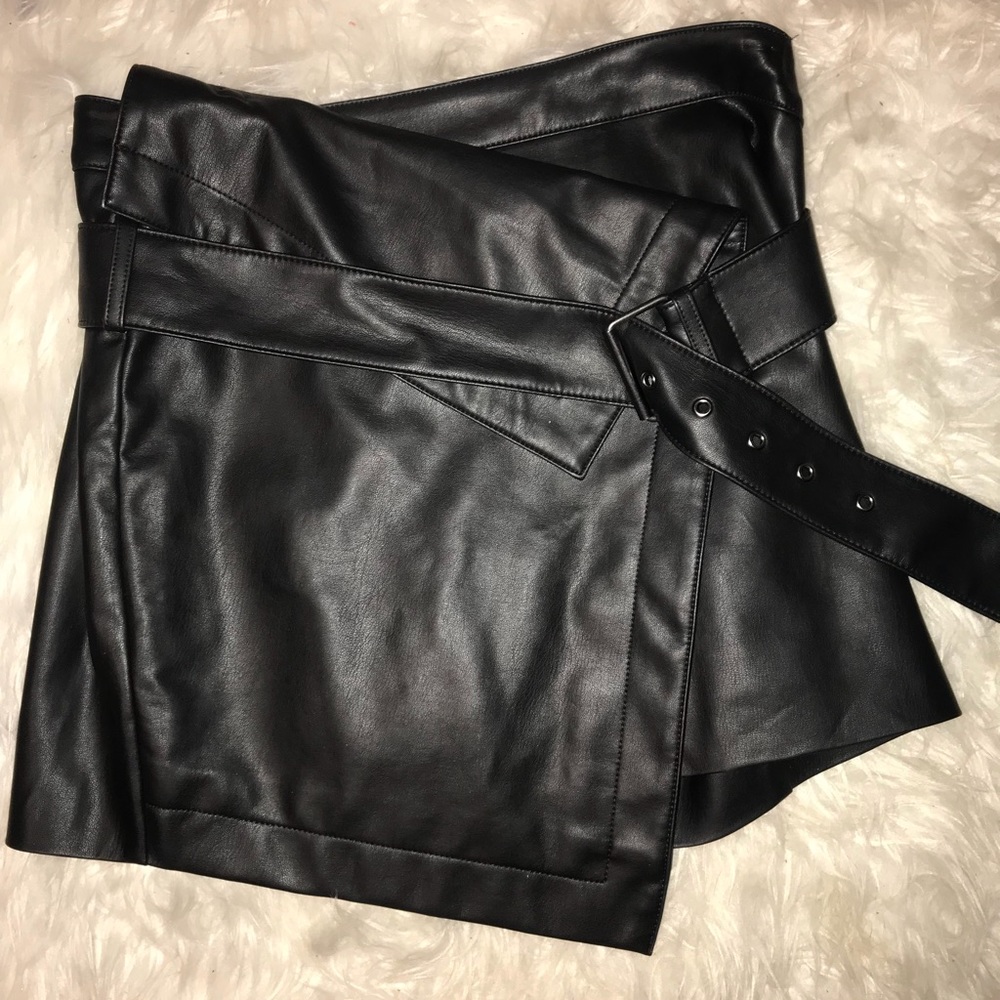 Black leather skirt